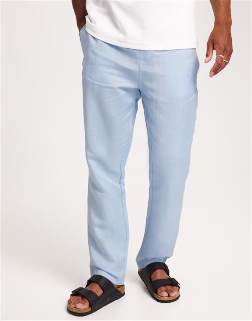 Brand Island Elviro Linen Pants Hørbukser Light Blue