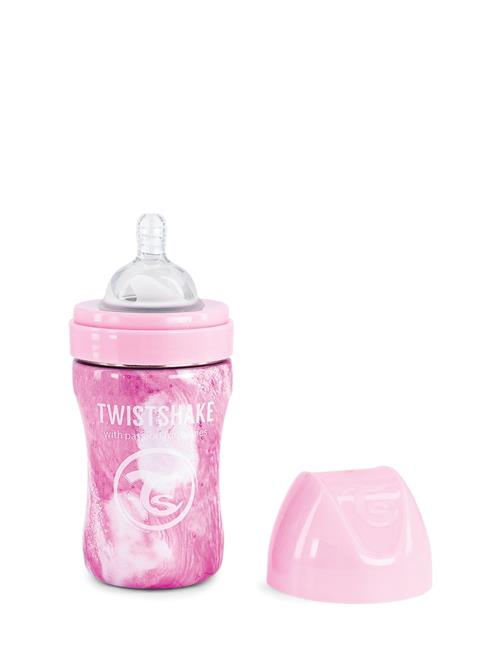 Twistshake Twistshake Anti-Colic Stainless Steel 260Ml Marble Pink Twistshake Pink