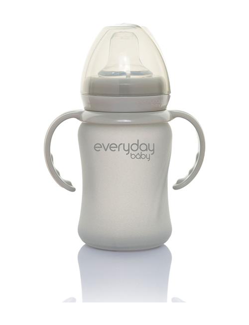 Everyday Baby Glass Sippy Cup Healthy + Quiet Grey Everyday Baby Grey