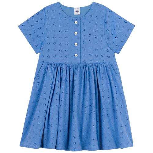 Petit Bateau Kjole Med Broderie Anglaise Blå | Blå | 4 years