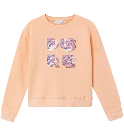 Se Name It Name It Sweatshirt - Cropped - NkfJamsine - Peach Parfait m. Pal ved KidsWorld