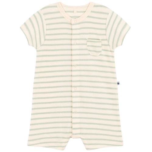 Petit Bateau Stribet Romper I Frotté Cremefarvet |  | 6 months