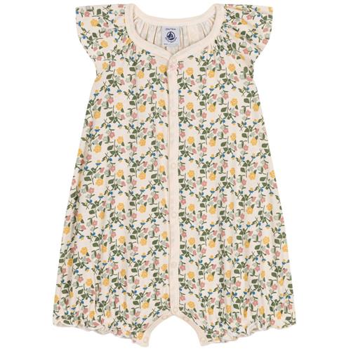 Petit Bateau Blomstret Romper Cremefarvet | Hvid | 3 months