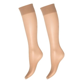 Decoy Strømper 2P Soft Lux 15 DEN Knee-high Socks Beige polyamid One Size Dame