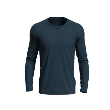 Se Stedman Morgan Long Sleeve Marineblå bomuld Large Herre ved Timarco