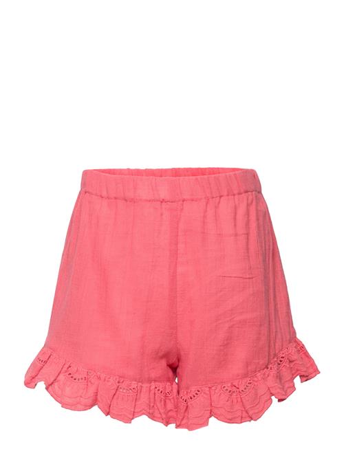 Mango Embroidered Cotton Shorts Mango Red