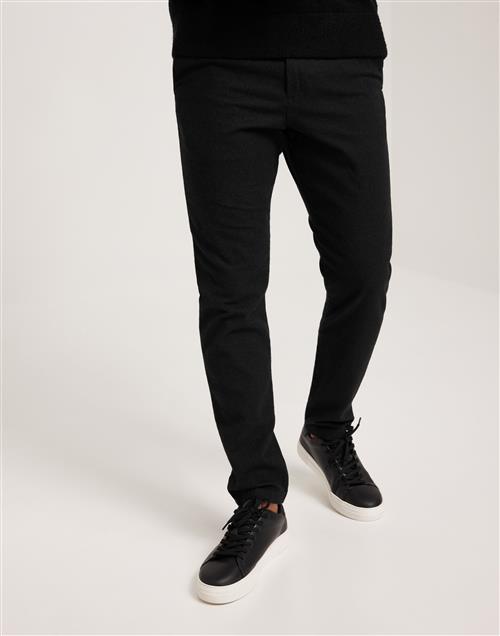 Se Selected Homme SLH175-Slim Miles Brushed Pants W N Habitbukser Black Structure ved NLY Man