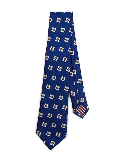 Se AN IVY Blue Orange Triple Square Silk Tie AN IVY Navy ved Booztlet