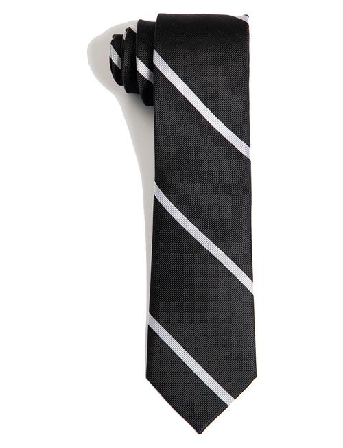 AN IVY Black White League Silk Tie AN IVY Black