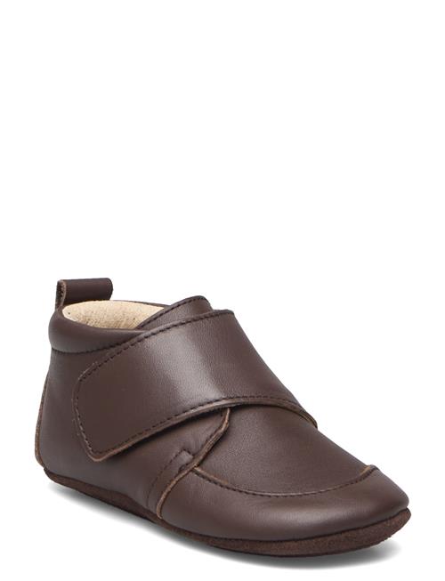 Baby Leather Slippers En Fant Brown