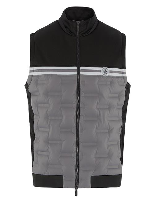 Original Penguin Golf Quilted Mixed Dmedia 80´S´block Vest Original Penguin Golf Black