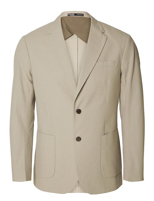 Se Selected Homme Slhreg-Smith Seersucker Blz Selected Homme Beige ved Booztlet