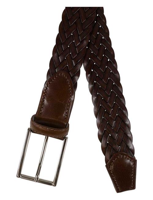 Braided Full Grain Leather Belt Portia 1924 Brown