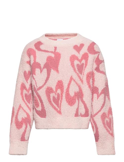 Lindex Sweater Feather Yarn Jaquard Lindex Pink