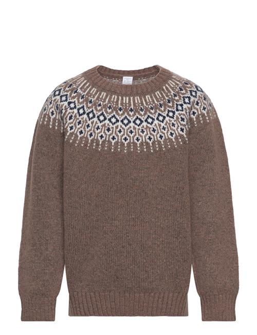 Lindex Sweater Knitted Fairisle Lindex Brown