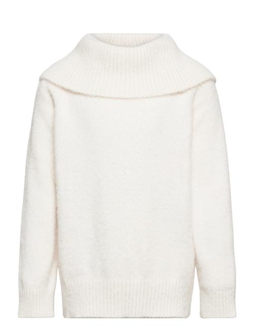 Lindex Knitted Sweater With Big Colla Lindex White