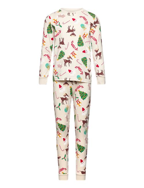 Lindex Pajama Christmas Aop Lindex Beige