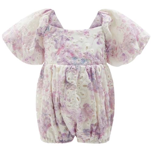 Se Bardot Junior Ellory Broderet Romper Lilac Lily | Lilla | 0-3 months ved Babyshop