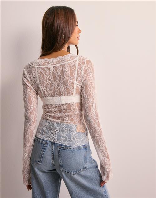 Nelly - Hvid - Gorgeous Lace Blouse Top