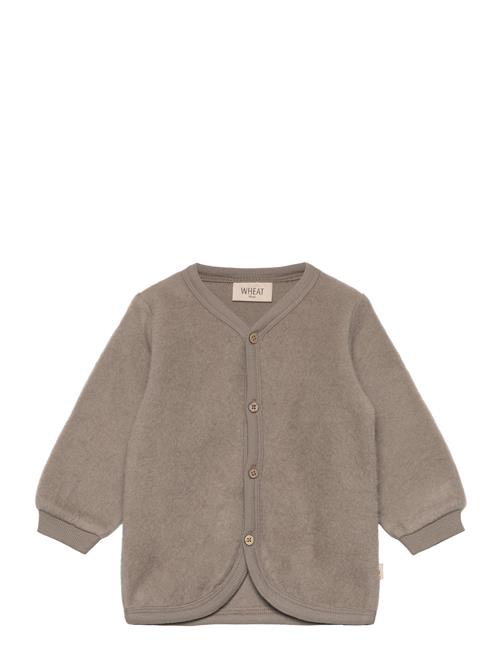 Wheat Wool Fleece Cardigan Wheat Grey