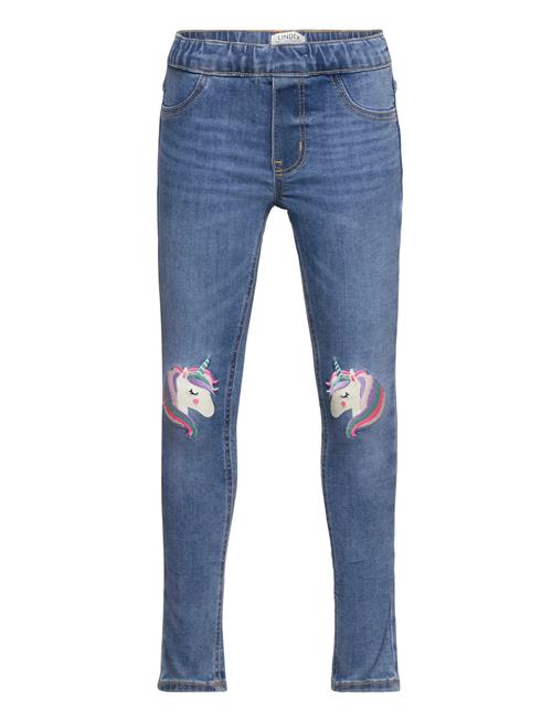 Lindex Trousers Denim Unicorn Kneepat Lindex Blue