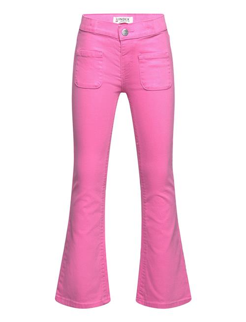 Lindex Trousers Flare Twill Stretch F Lindex Pink