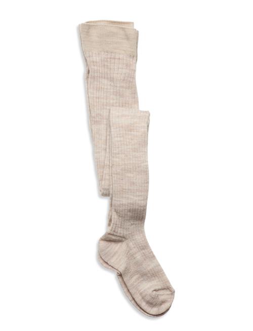 Lindex Tights 1P Bag Wool Rib Lindex Beige