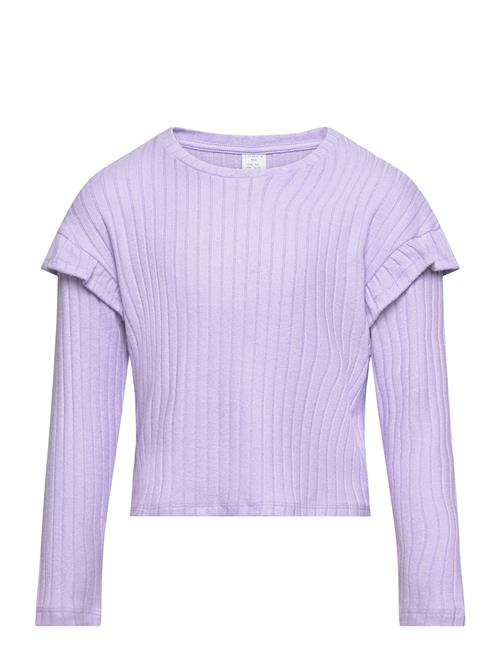 Lindex Sweater Soft With Frill Young Lindex Purple