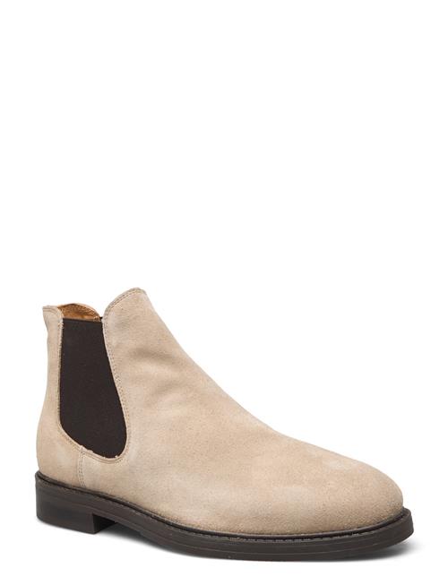 Selected Homme Slhblake Suede Chelsea Boot Selected Homme Cream