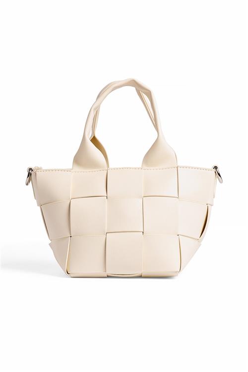 NA-KD Small Woven Bucket Bag - White