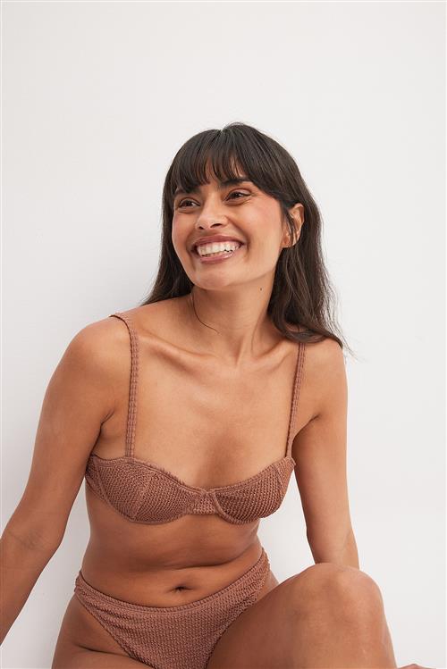 NA-KD Bikini-bh med smock og bøjle - Brown