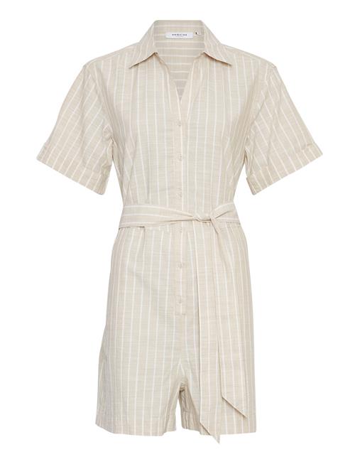 Se MSCH Copenhagen Mschannabet Ss Playsuit Stp MSCH Copenhagen Beige ved Booztlet