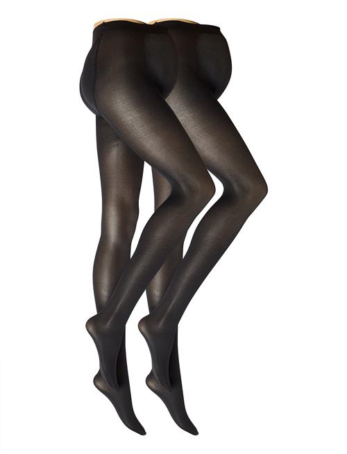 Se Lindex Tights 40 Den 2 Pack Mom Lindex Black ved Booztlet