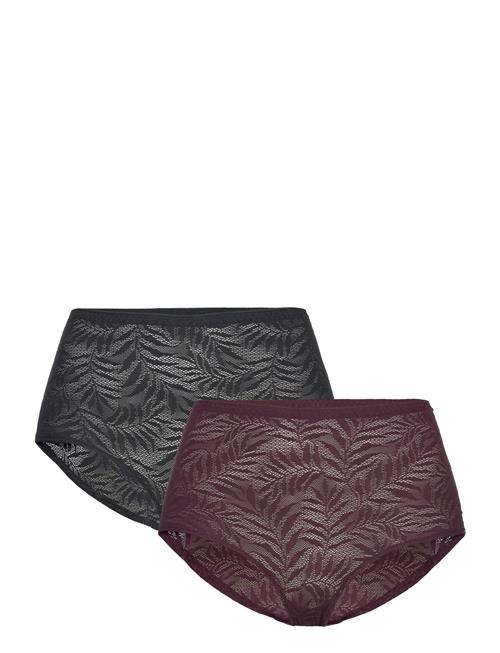 Brief High Supersoft Lace 2 Pa Lindex Burgundy