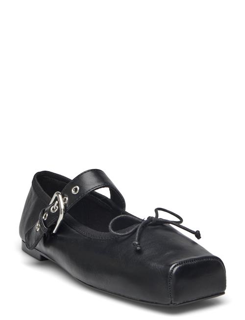 Mango Square-Toe Ballet Flats With Buckle Mango Black