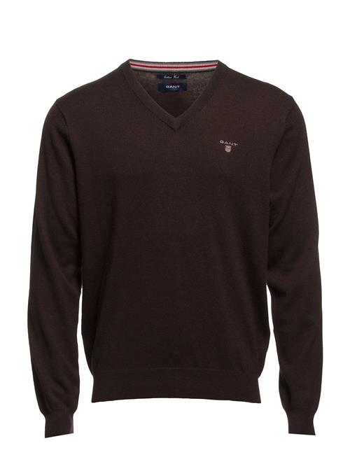 Se GANT Cotton Wool V-Neck GANT Brown ved Booztlet