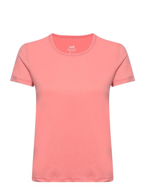 Se Casall Essential Mesh Detail Tee Casall Coral ved Booztlet