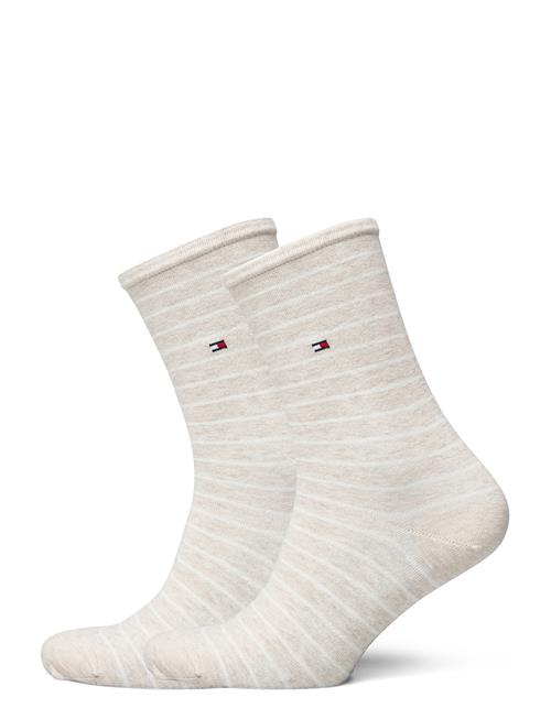 Tommy Hilfiger Th Women Sock 2P Small Stripe Tommy Hilfiger Beige