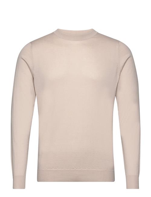 Se Davida Cashmere Man Fine Knit O-Neck Sweater Davida Cashmere Beige ved Booztlet