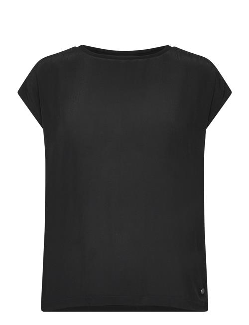 Albony Drop Shoulder Round Neck Tee Tamaris Apparel Black