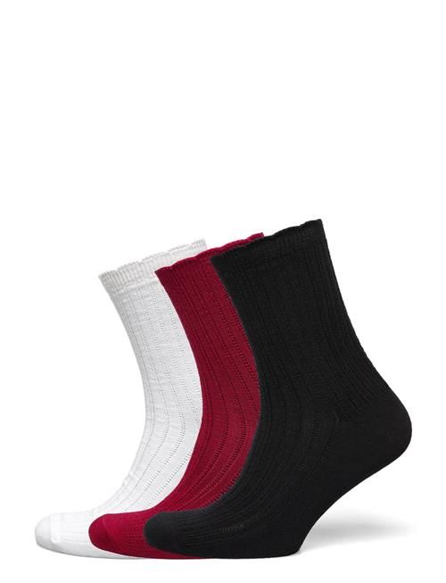 Lindex Sock 3 P Merino Pointelle Scal Lindex Red