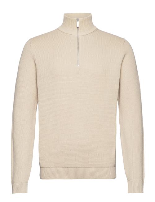 Slhdane Ls Knit Structure Half Zip Noos Selected Cream