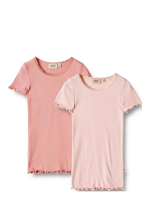 Se Wheat 2 Rib T-Shirt S/S Katie Wheat Pink ved Booztlet