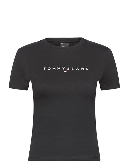 Se Tommy Jeans Tjw Slim Linear Tee Ss Ext Tommy Jeans Black ved Booztlet