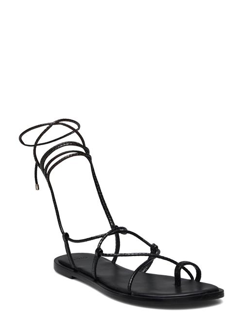 Mango Leather Straps Sandals Mango Black