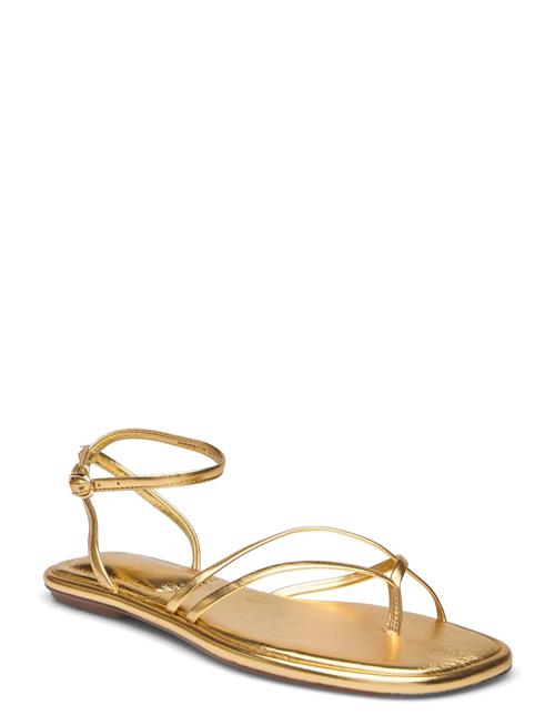 Mango Metallic Strap Sandals Mango Gold