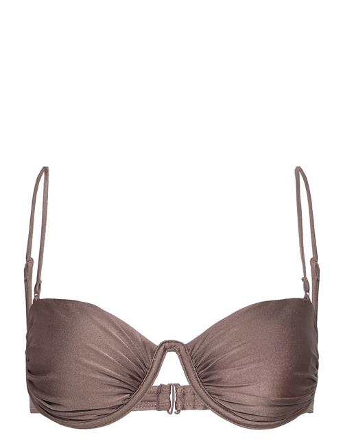 Mango Shiny Bikini Top Mango Brown