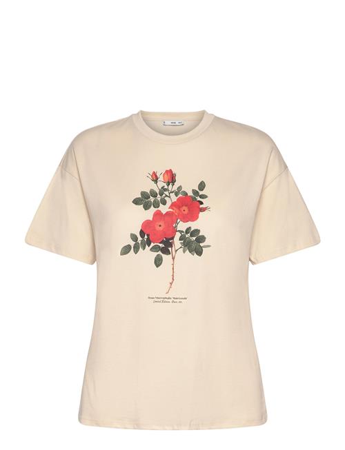 Mango Printed Cotton-Blend T-Shirt Mango Beige