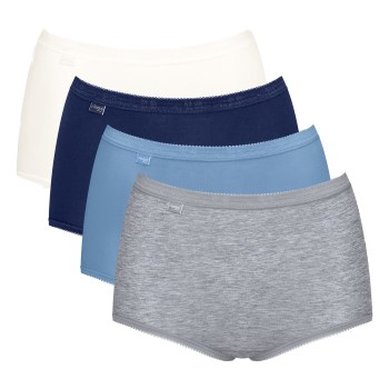 Sloggi Trusser 4P Basic Plus Maxi Panty Blå/Lyseblå bomuld 42 Dame