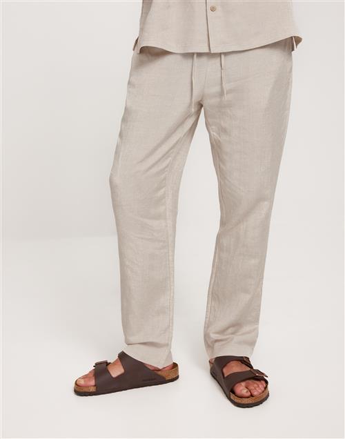 Brand Island Elviro Linen Pants Hørbukser Beige